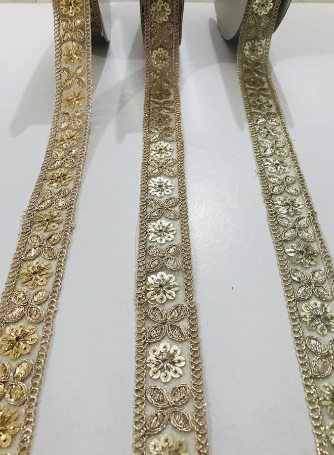 PREMDAS LACES LACE Border with Sequins and Zari Dori Embroidery Work for Saree, Kurti, Dress, Bandhani, Lehenga, Decorative Ribbon (PAL MAT) - Image 5